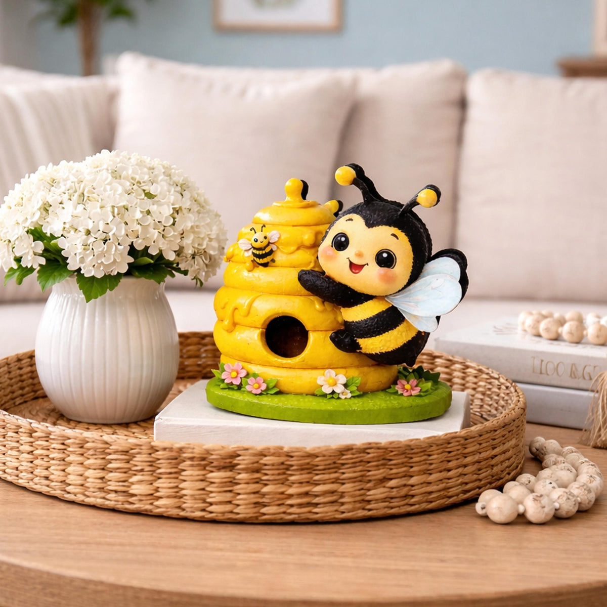 Personalized Multi-Layered Bee and Beehive Shelf Sitter – Custom Name Kids Room Decor – Nursery Shelf Sign, Mantel & Tiered Tray Decor