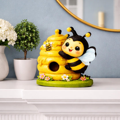 Personalized Multi-Layered Bee and Beehive Shelf Sitter – Custom Name Kids Room Decor – Nursery Shelf Sign, Mantel & Tiered Tray Decor