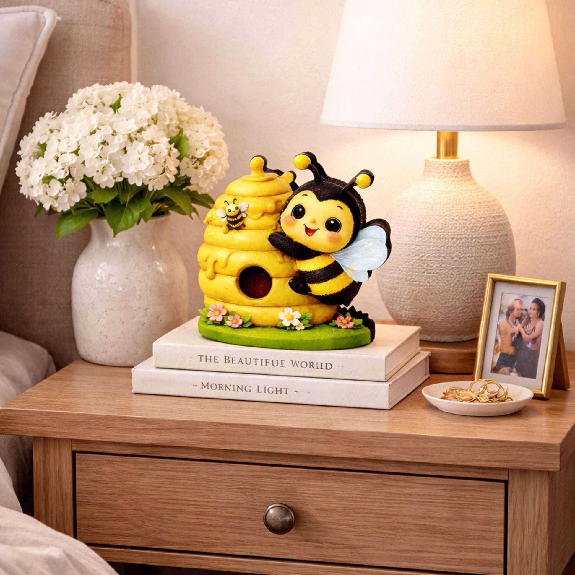 Personalized Multi-Layered Bee and Beehive Shelf Sitter – Custom Name Kids Room Decor – Nursery Shelf Sign, Mantel & Tiered Tray Decor