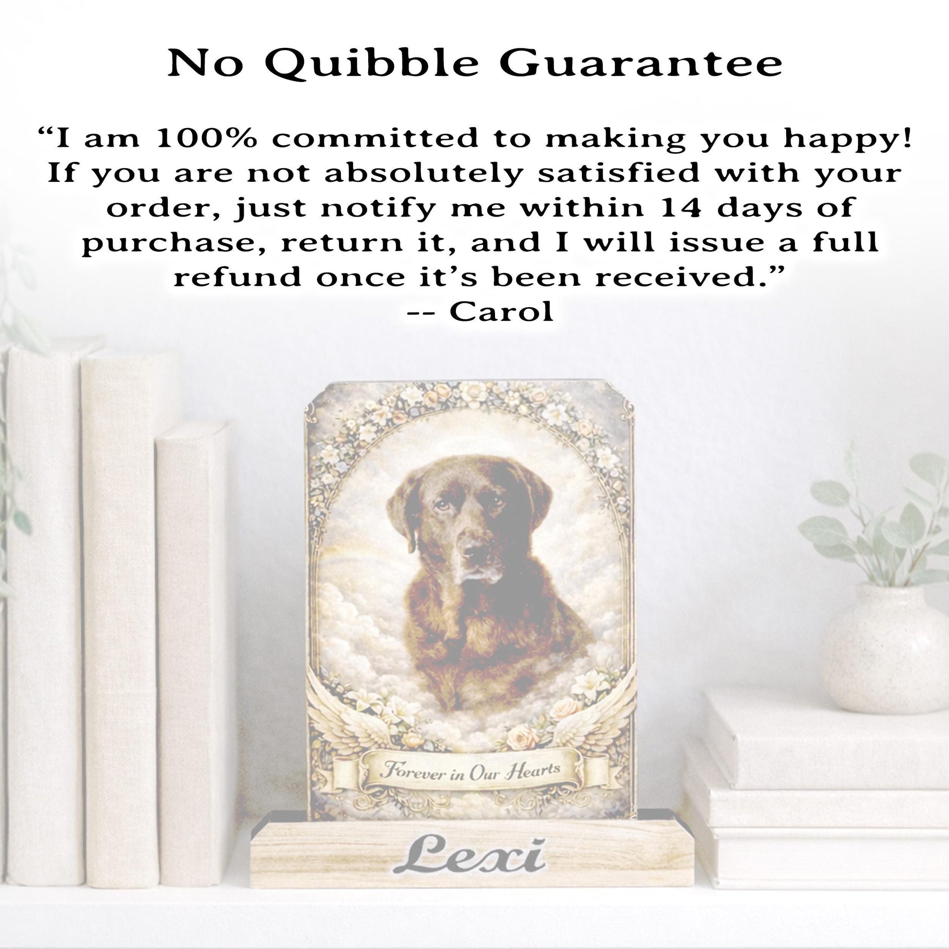 Custom Pet Memorial Photo Shelf Sitter – Personalized Name Base, Dog/Cat Mantel Decor Using Your Favorite Photo