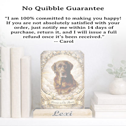 Custom Pet Memorial Photo Shelf Sitter – Personalized Name Base, Dog/Cat Mantel Decor Using Your Favorite Photo