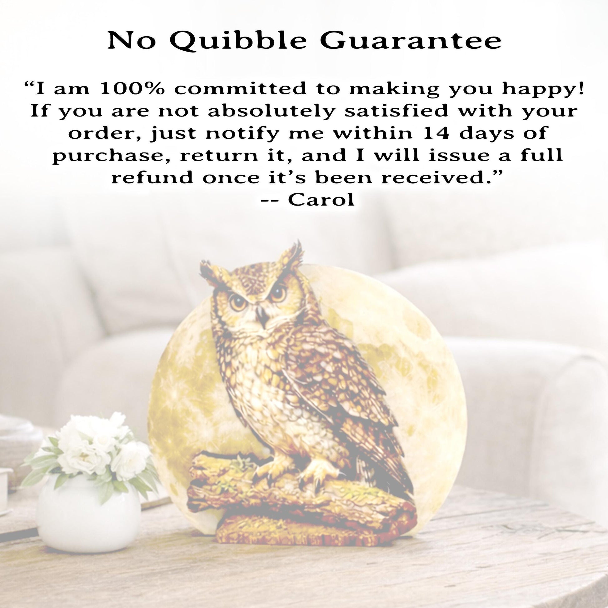 Personalized Owl and Full Moon Wood Shelf Sitter – Personalized Mantel, Shelf and Tiered Tray Decor