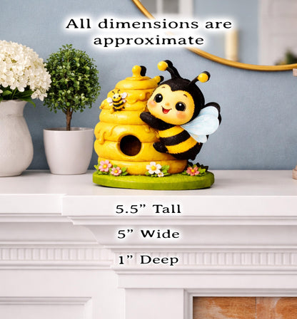 Personalized Multi-Layered Bee and Beehive Shelf Sitter – Custom Name Kids Room Decor – Nursery Shelf Sign, Mantel & Tiered Tray Decor