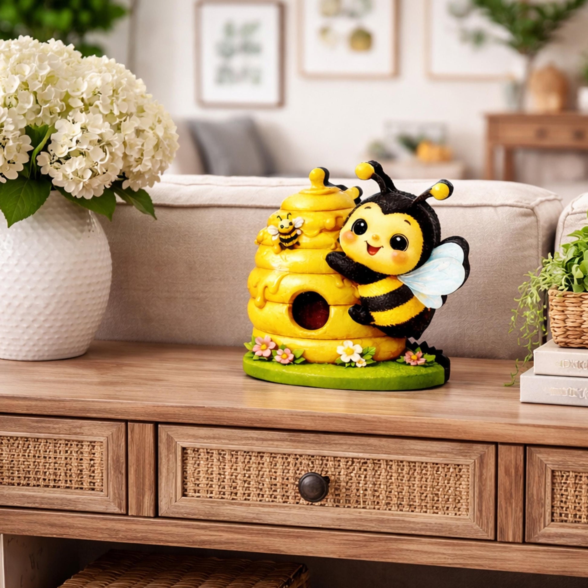 Personalized Multi-Layered Bee and Beehive Shelf Sitter – Custom Name Kids Room Decor – Nursery Shelf Sign, Mantel & Tiered Tray Decor