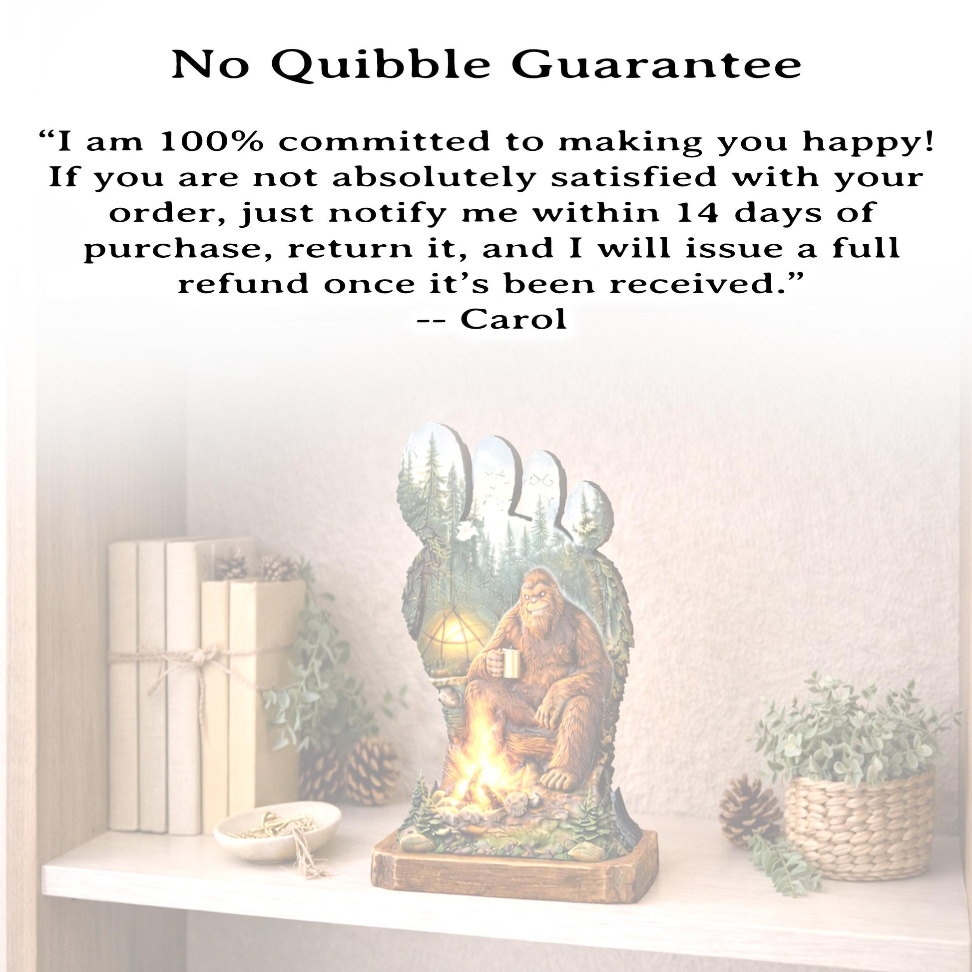 Personalized Multi-Layer Bigfoot Campfire Shelf Sitter – Sasquatch Cabin Decor – Custom Name, Wooden Bigfoot Mantel & Tiered Tray Decor