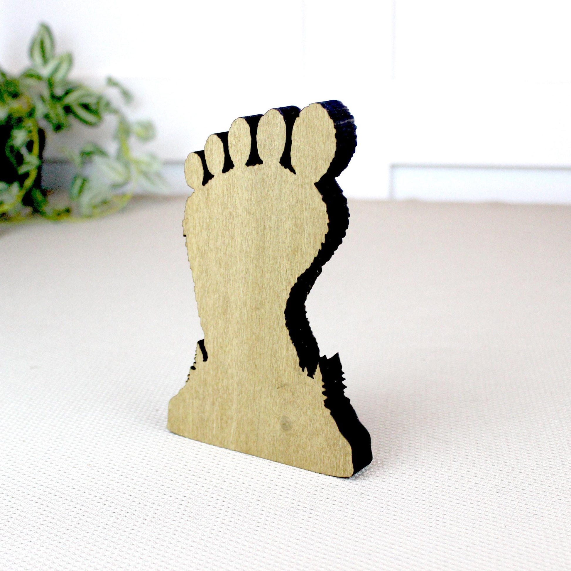 Personalized Multi-layered Wooden Bigfoot Shelf Sitter – Sasquatch Mountain Decor, Mantel & Tiered Tray Decor