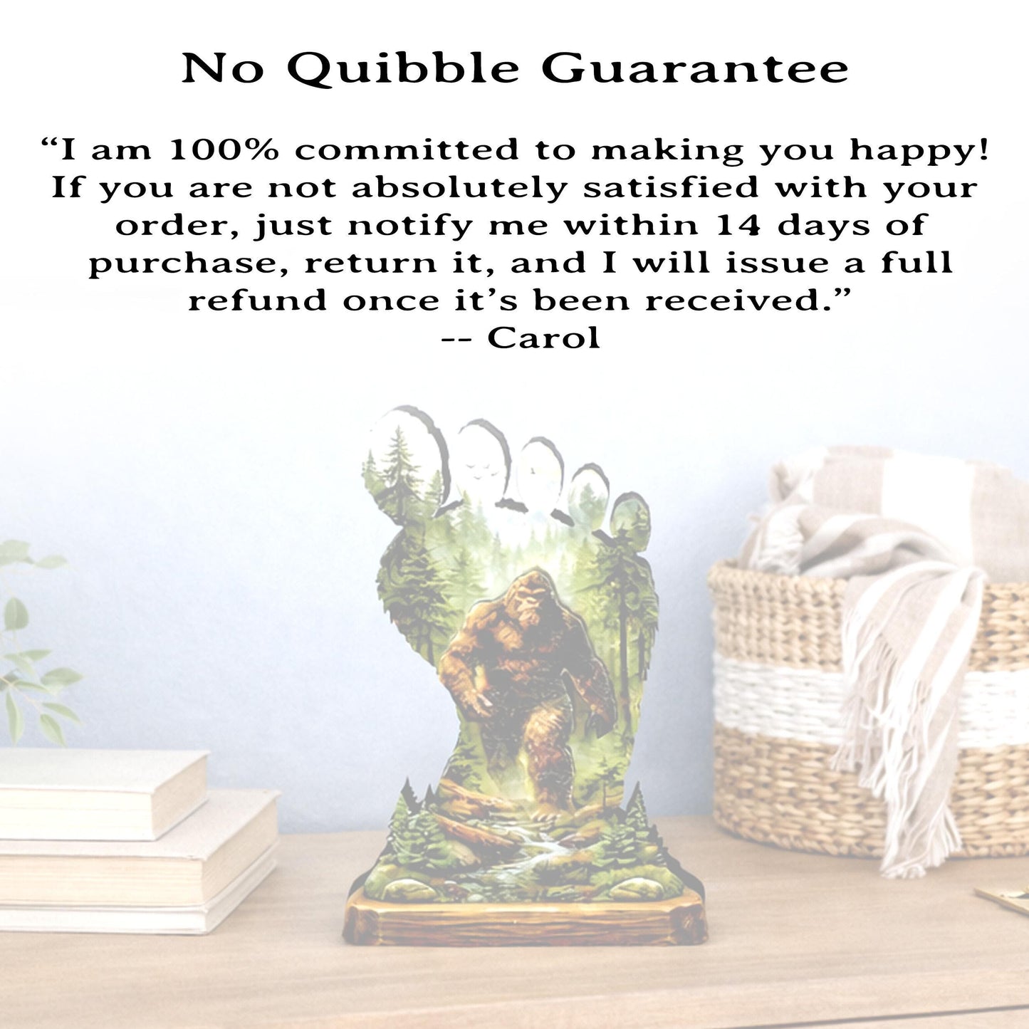 Personalized Multi-layered Wooden Bigfoot Shelf Sitter – Sasquatch Mountain Decor, Mantel & Tiered Tray Decor