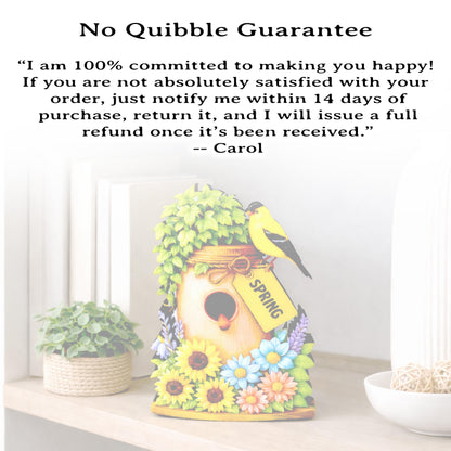 Personalized Spring Mason Jar Shelf Sitter – Chickadee and Sunflowers – Custom Name Kids Room Decor, Wooden Bird House Mantel & Tiered Tray
