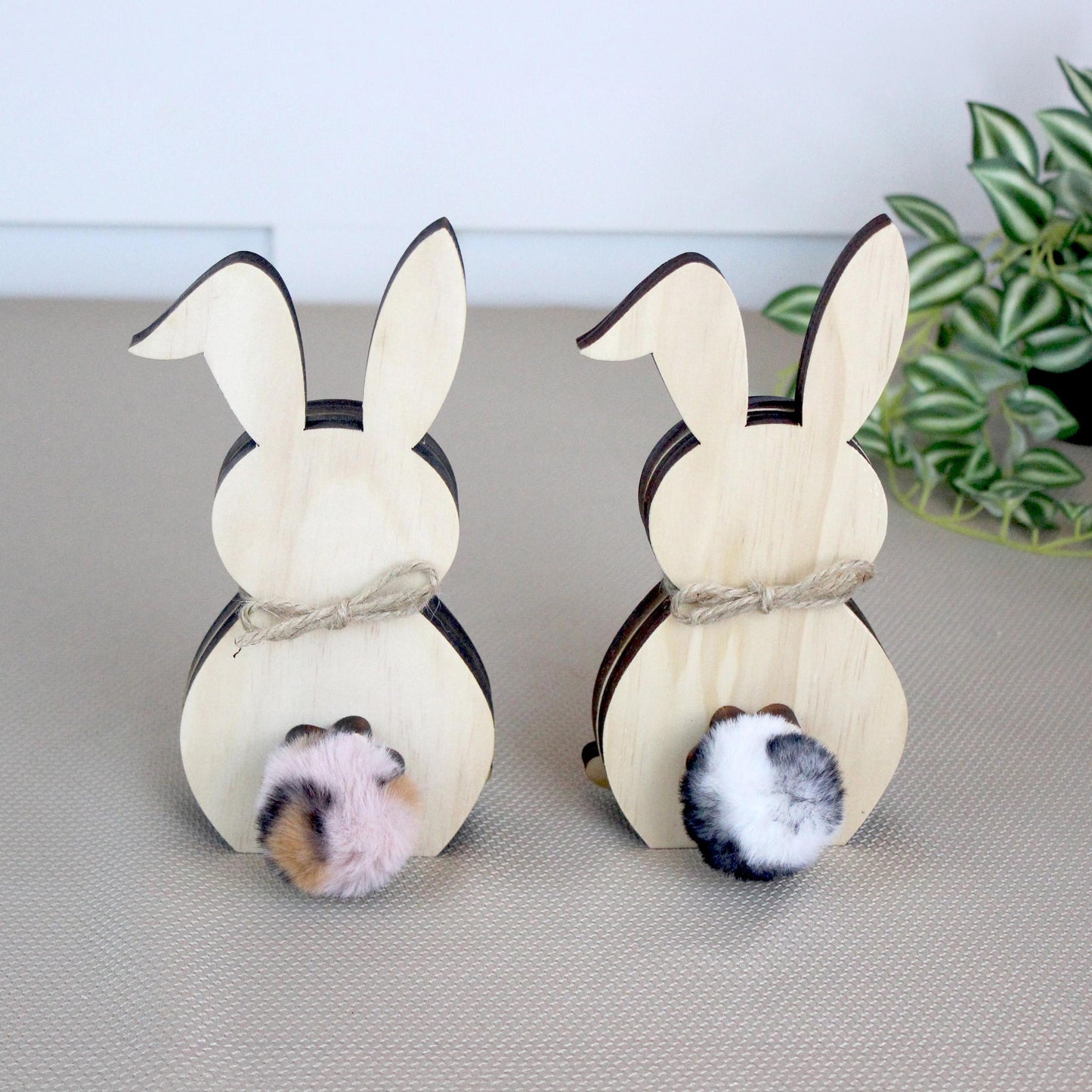Personalized Woodland Bunny Shelf Sitter Set – Boy & Girl Multi-Layer Wood Decor – Nursery/Kids Room