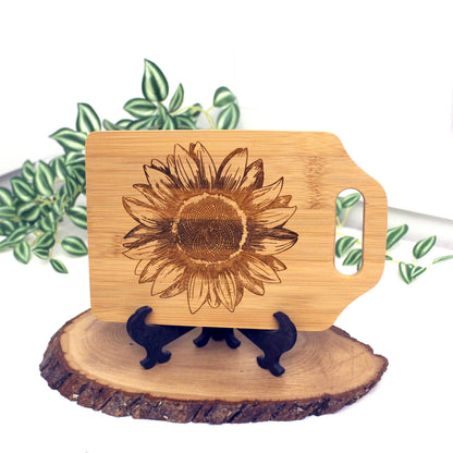 Sunflower Kitchen Decor, Personalized Bamboo Cutting Board, Wooden Cheese Board, Wooden Cutting Board, great Environmentally Friendly Gifts