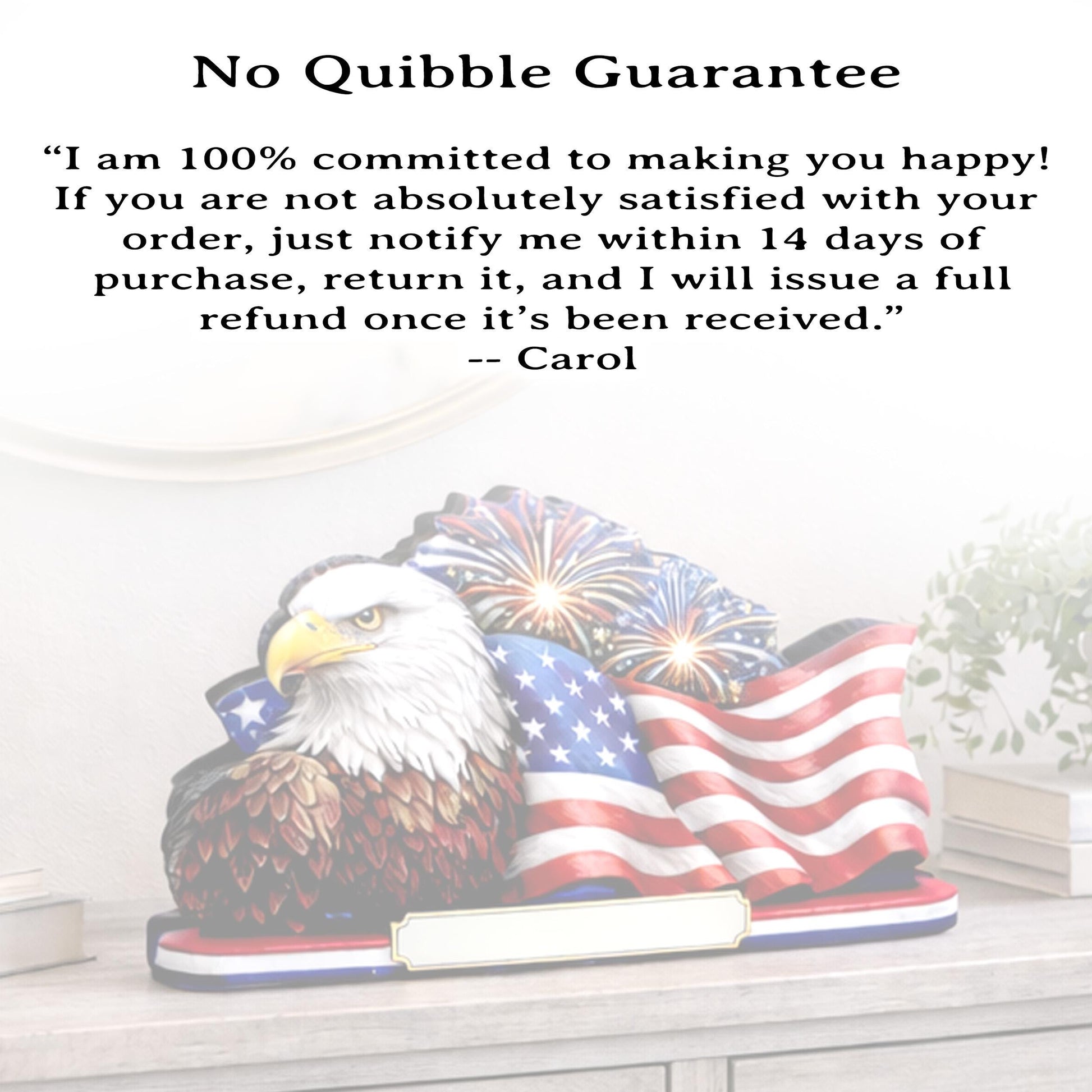Personalized Patriotic Eagle Shelf Sitter, American Flag Table Decor, 4th of July Shelf Decor, Americana Firework Sign