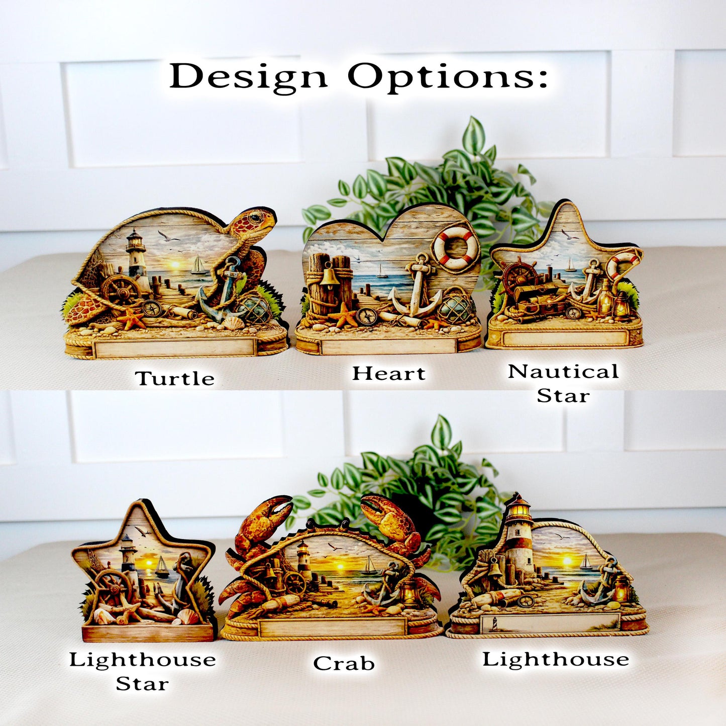 Personalized Coastal Star Shelf Sitter, Nautical Beach Decor, Lighthouse Tabletop Sign, Beach House Keepsake, Shelf & Mantle Decor
