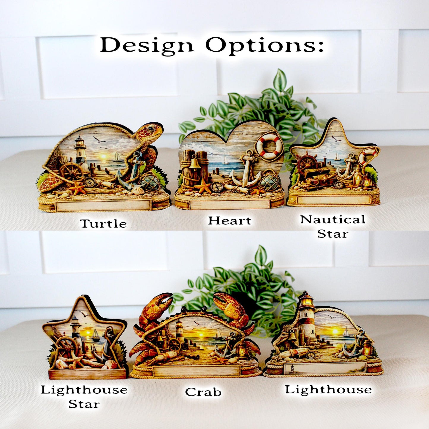 Personalized Coastal Star Shelf Sitter, Nautical Beach Decor, Lighthouse Tabletop Sign, Beach House Keepsake, Shelf & Mantle Decor