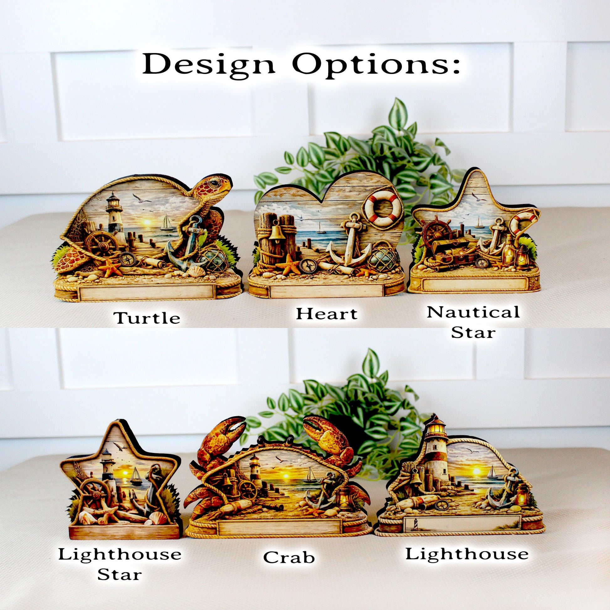 Personalized Coastal Star Shelf Sitter, Nautical Beach Decor, Lighthouse Tabletop Sign, Beach House Keepsake, Shelf & Mantle Decor