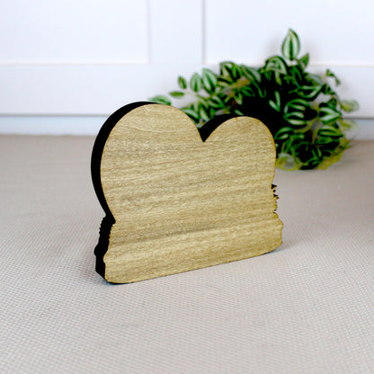 Personalized Coastal Heart Shelf Sitter, Nautical Beach House Decor, Ocean Lover Gift, Tabletop Sign, Keepsake, Mantel & Tiered Tray Decor