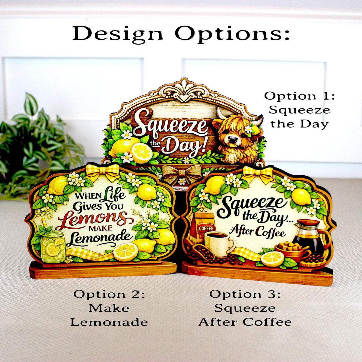 Squeeze the Day After Coffee Shelf Sitter Keepsake, Wooden Coffee Lemon Sign, Funny Coffee Decor, Kitchen Coffee Bar Sign, Coffee Lover Gift