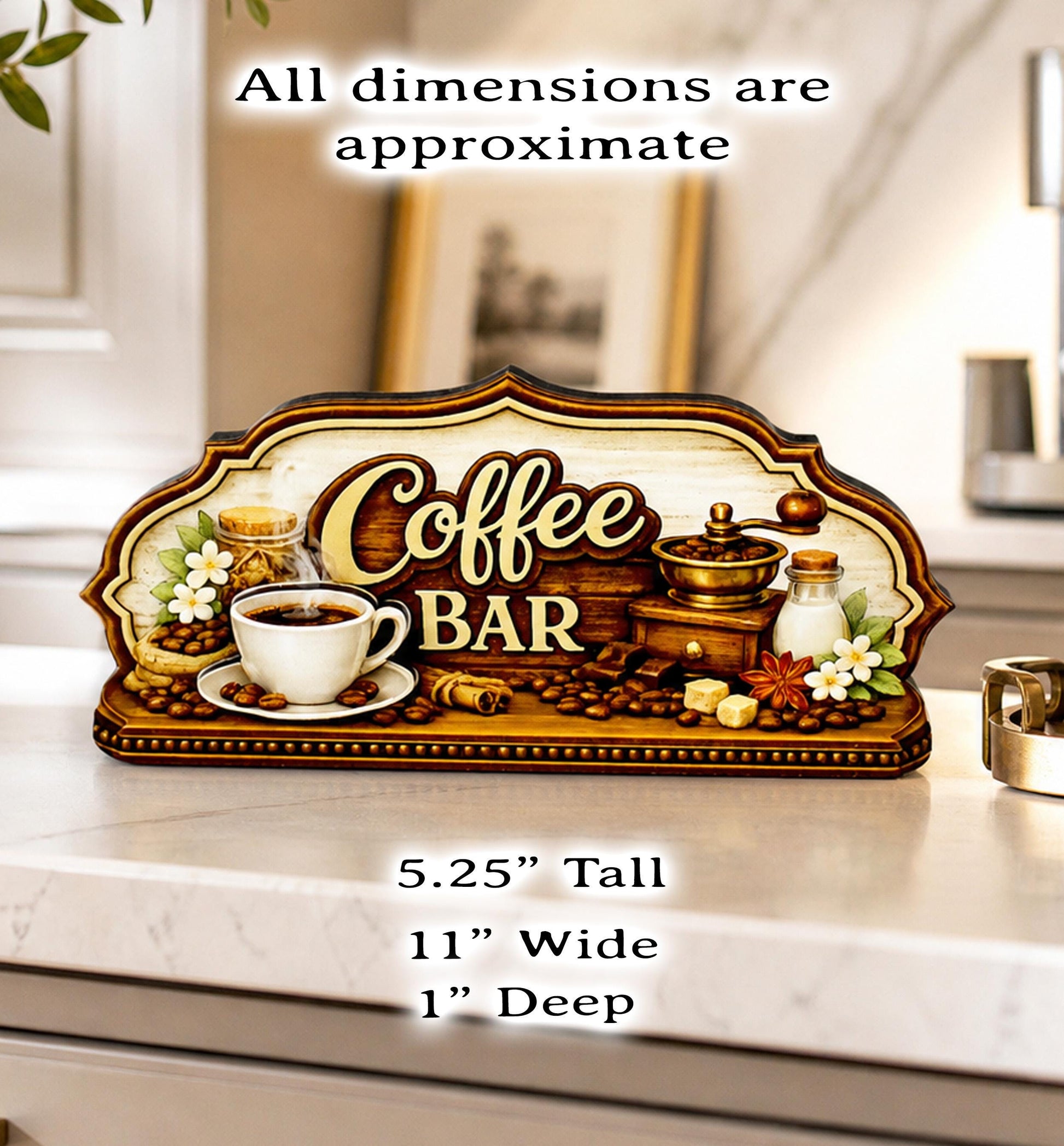 Coffee Bar Sign Shelf Sitter Keepsake, Wooden Coffee Lovers Decor, Coffee Station Sign, Kitchen Coffee Nook Decor, Gift for Coffee Lover