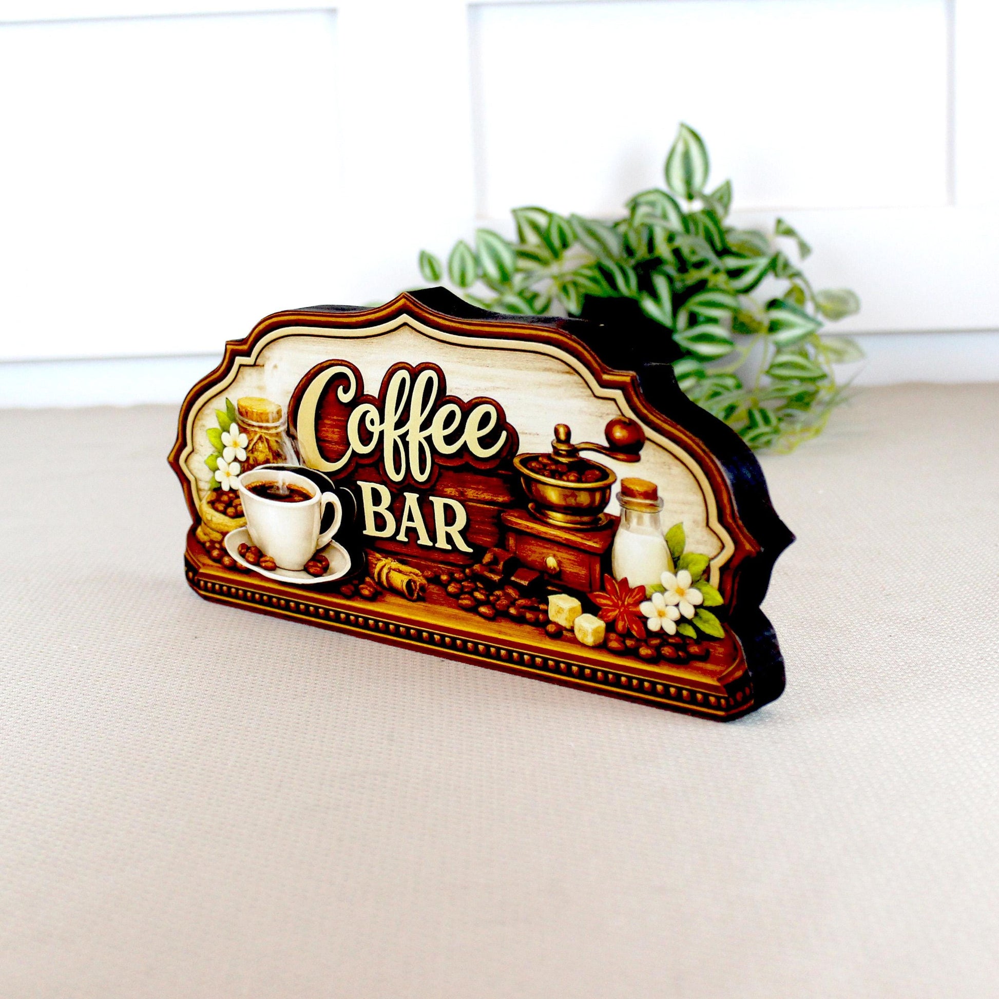Coffee Bar Sign Shelf Sitter Keepsake, Wooden Coffee Lovers Decor, Coffee Station Sign, Kitchen Coffee Nook Decor, Gift for Coffee Lover