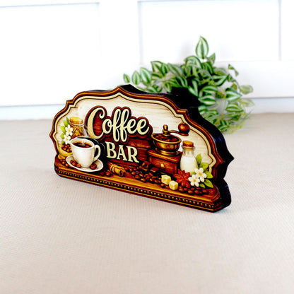 Coffee Bar Sign Shelf Sitter Keepsake, Wooden Coffee Lovers Decor, Coffee Station Sign, Kitchen Coffee Nook Decor, Gift for Coffee Lover