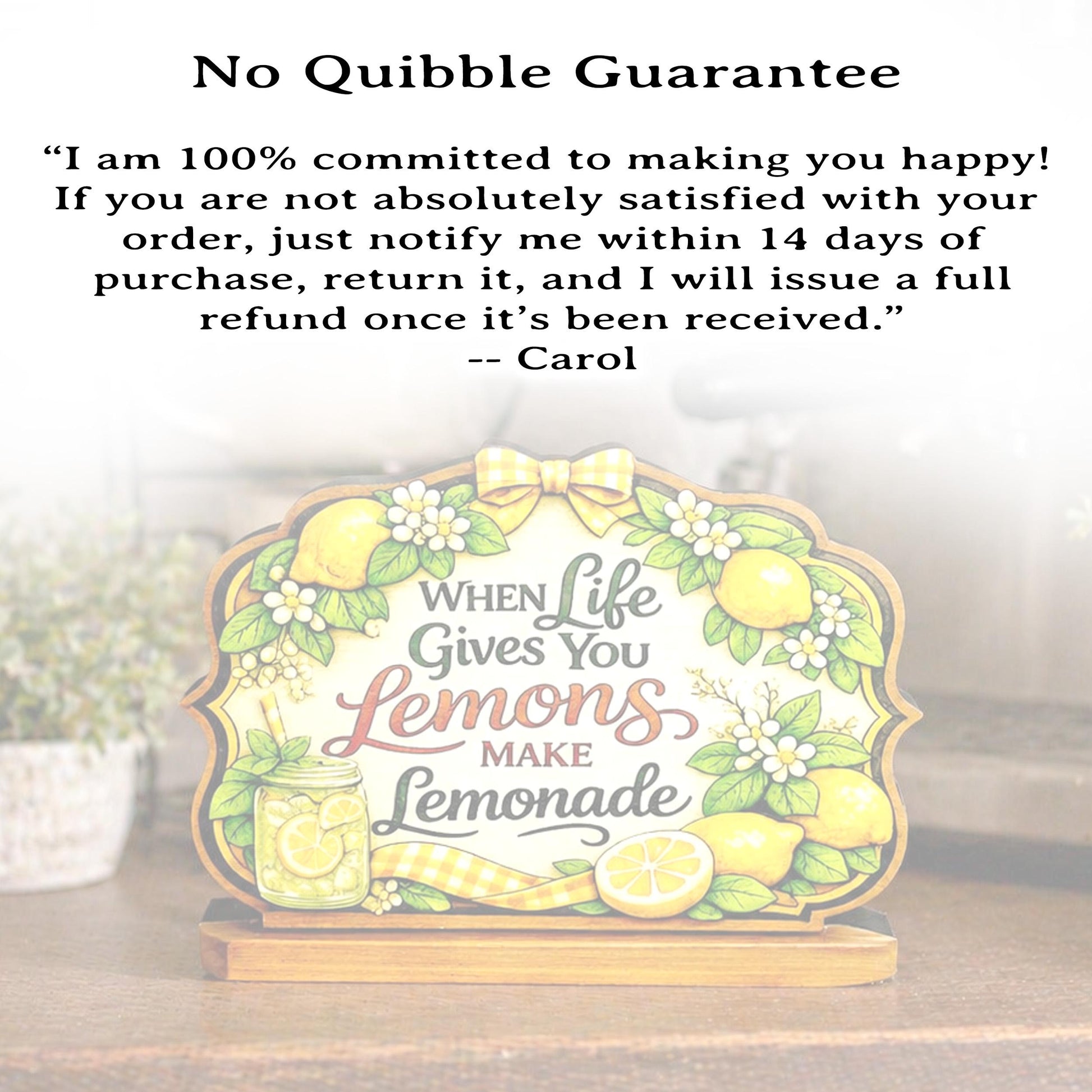 When Life Gives You Lemons Shelf Sitter Keepsake, Wooden Lemonade Sign, Summer Kitchen Decor, Farmhouse Lemon Sign, Inspirational Gift