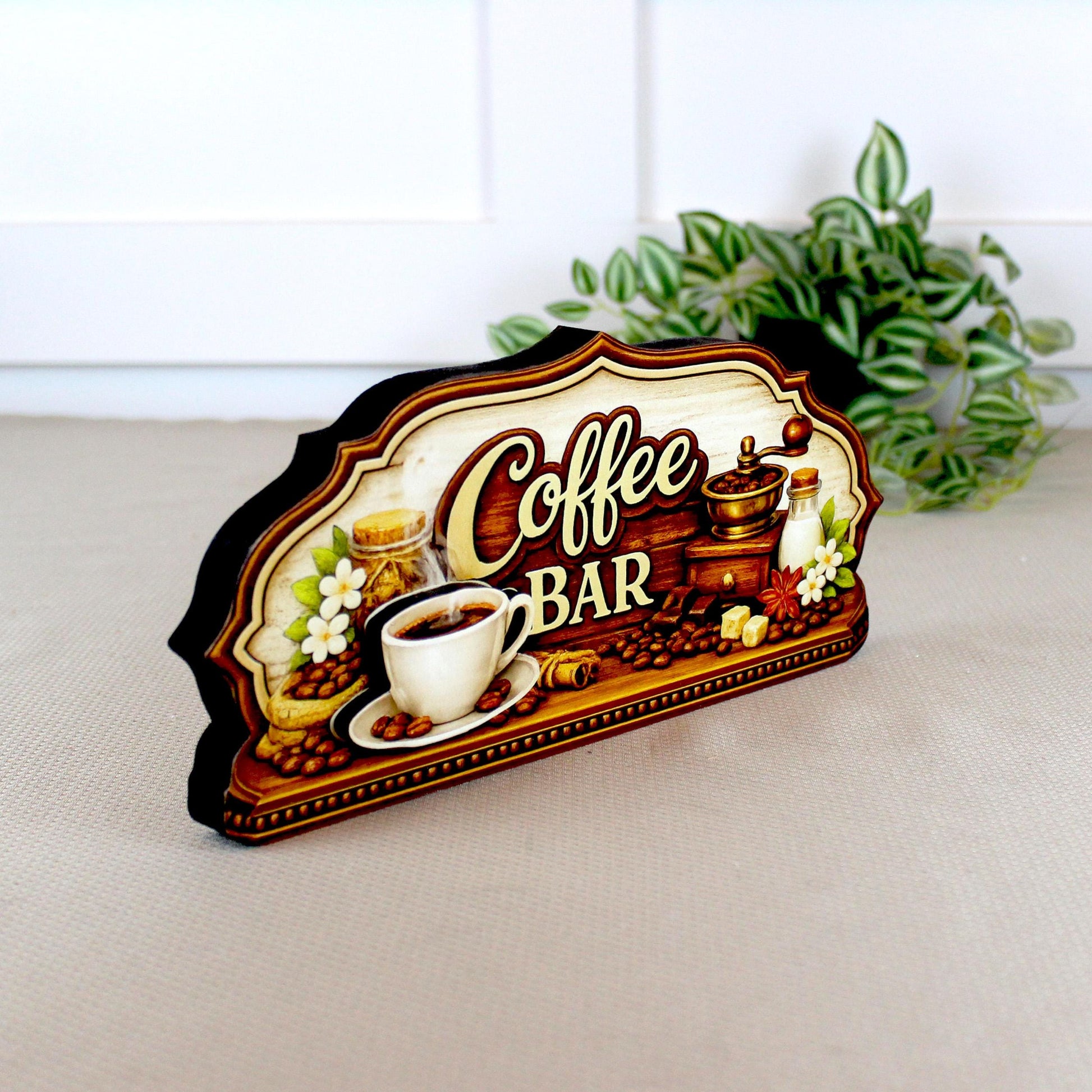Coffee Bar Sign Shelf Sitter Keepsake, Wooden Coffee Lovers Decor, Coffee Station Sign, Kitchen Coffee Nook Decor, Gift for Coffee Lover