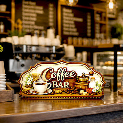 Coffee Bar Sign Shelf Sitter Keepsake, Wooden Coffee Lovers Decor, Coffee Station Sign, Kitchen Coffee Nook Decor, Gift for Coffee Lover
