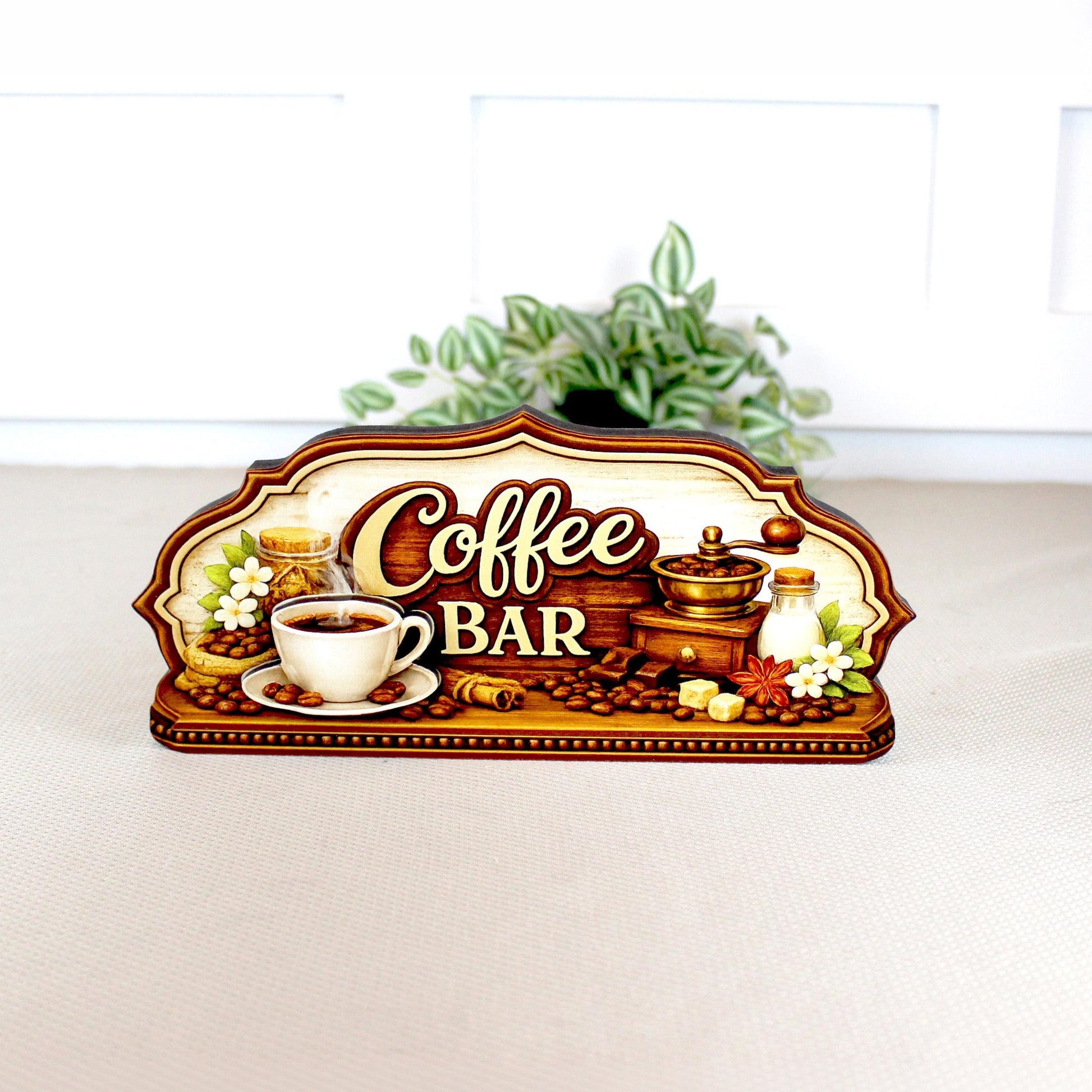 Coffee Bar Sign Shelf Sitter Keepsake, Wooden Coffee Lovers Decor, Coffee Station Sign, Kitchen Coffee Nook Decor, Gift for Coffee Lover