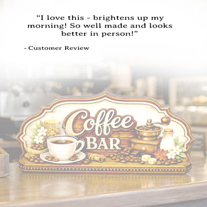 Coffee Bar Sign Shelf Sitter Keepsake, Wooden Coffee Lovers Decor, Coffee Station Sign, Kitchen Coffee Nook Decor, Gift for Coffee Lover