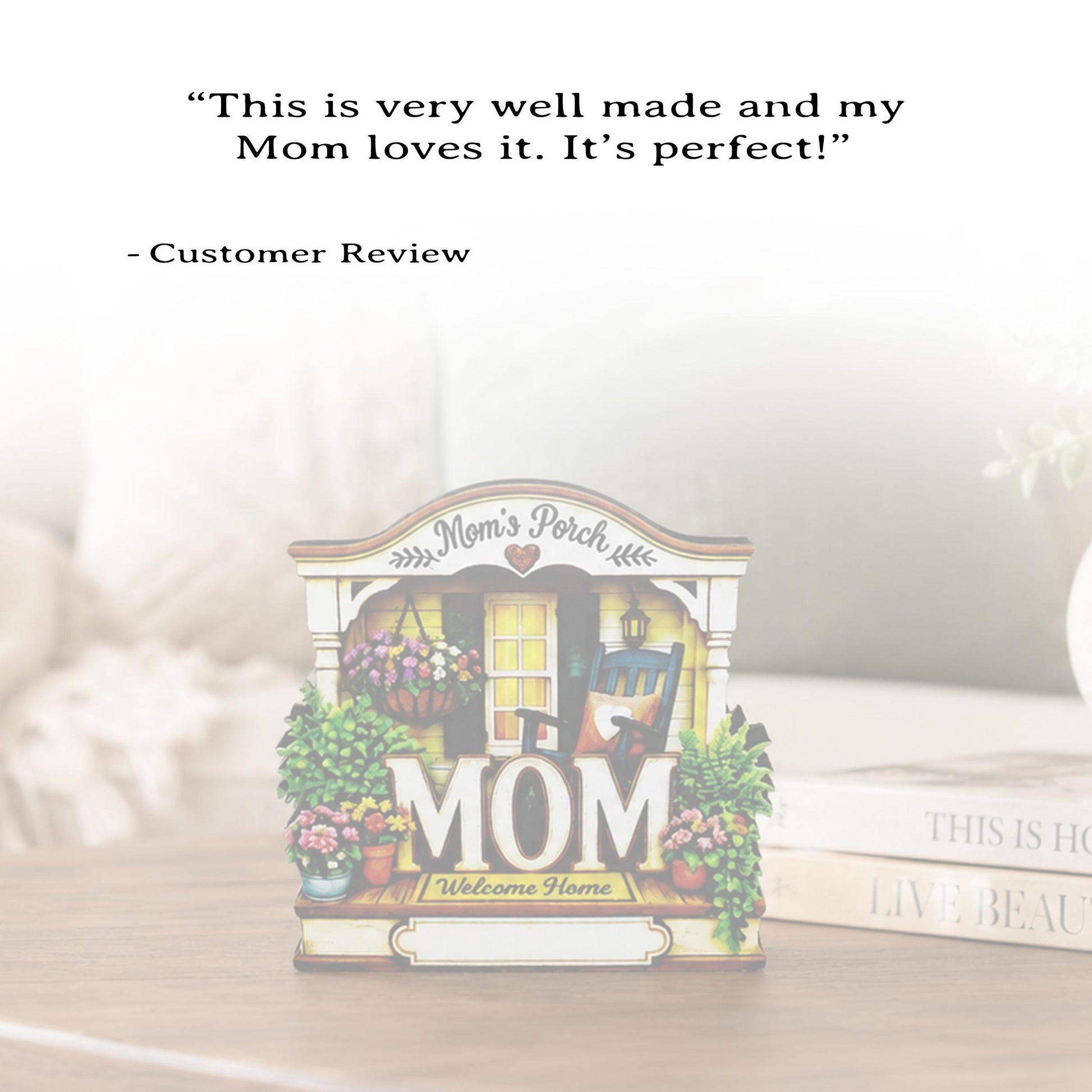 Mom's Porch Shelf Sitter, Welcome Home Wood Decor, Layered Tiered Tray Tabletop Sign, Mothers Day Gift, Personalized Keepsake Home Decor