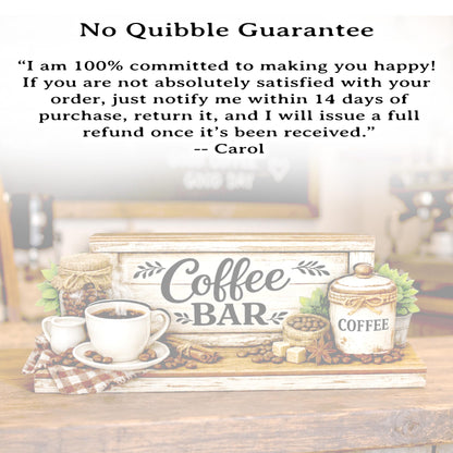 Personalized Coffee Bar Sign, Rustic Whitewashed Wood Decor, Tiered Tray Shelf Sitter, Coffee Station Centerpiece, Coffee Lover Gift Idea