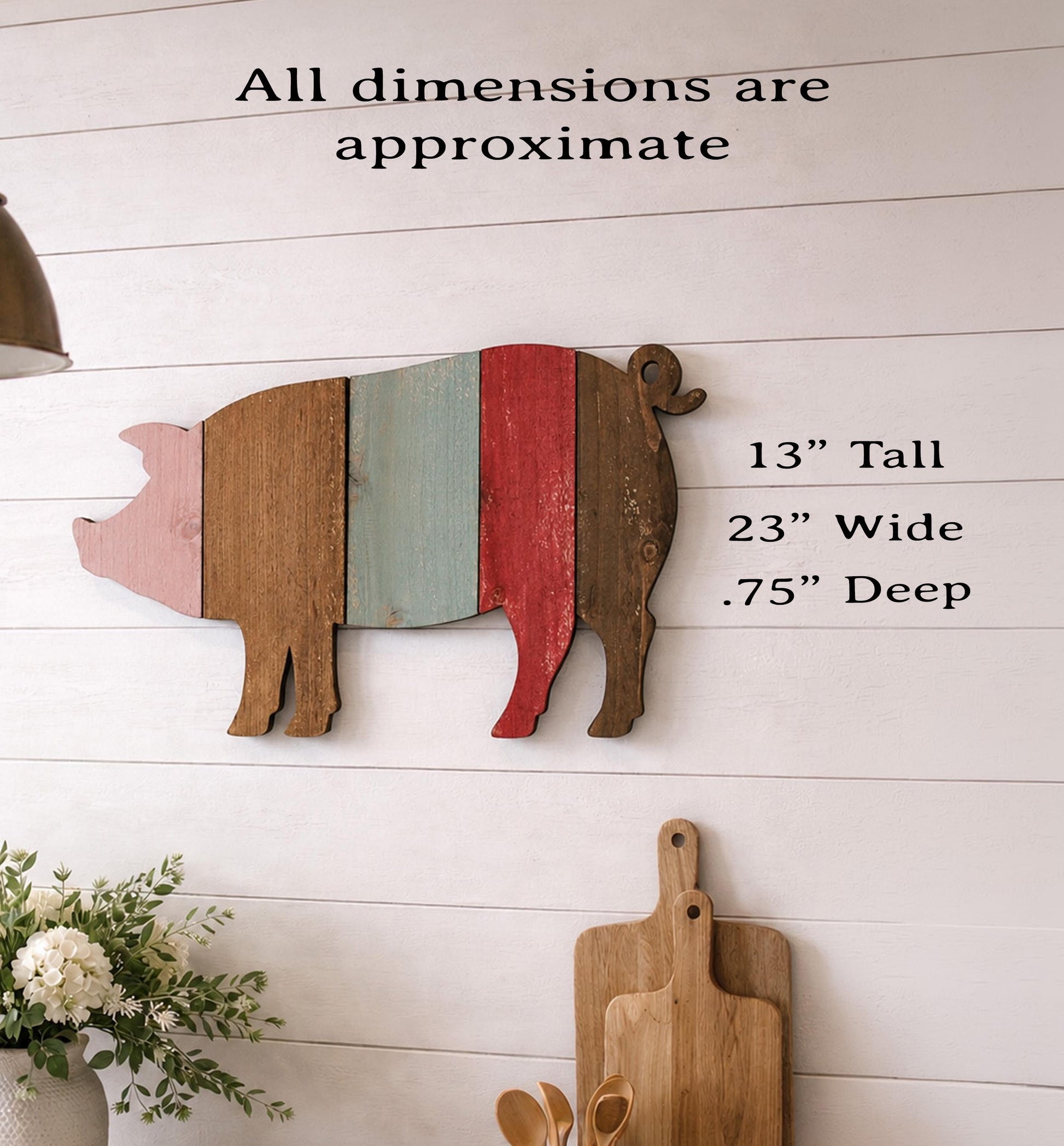 Pallet art Pig Wall Art, Farmhouse Pig Decor, Rustic Wooden Pig Wall Hanging, Country Kitchen Accent, Hog Gift Keepsake