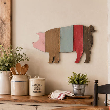 Pallet art Pig Wall Art, Farmhouse Pig Decor, Rustic Wooden Pig Wall Hanging, Country Kitchen Accent, Hog Gift Keepsake