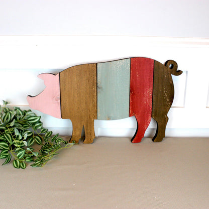 Pallet art Pig Wall Art, Farmhouse Pig Decor, Rustic Wooden Pig Wall Hanging, Country Kitchen Accent, Hog Gift Keepsake
