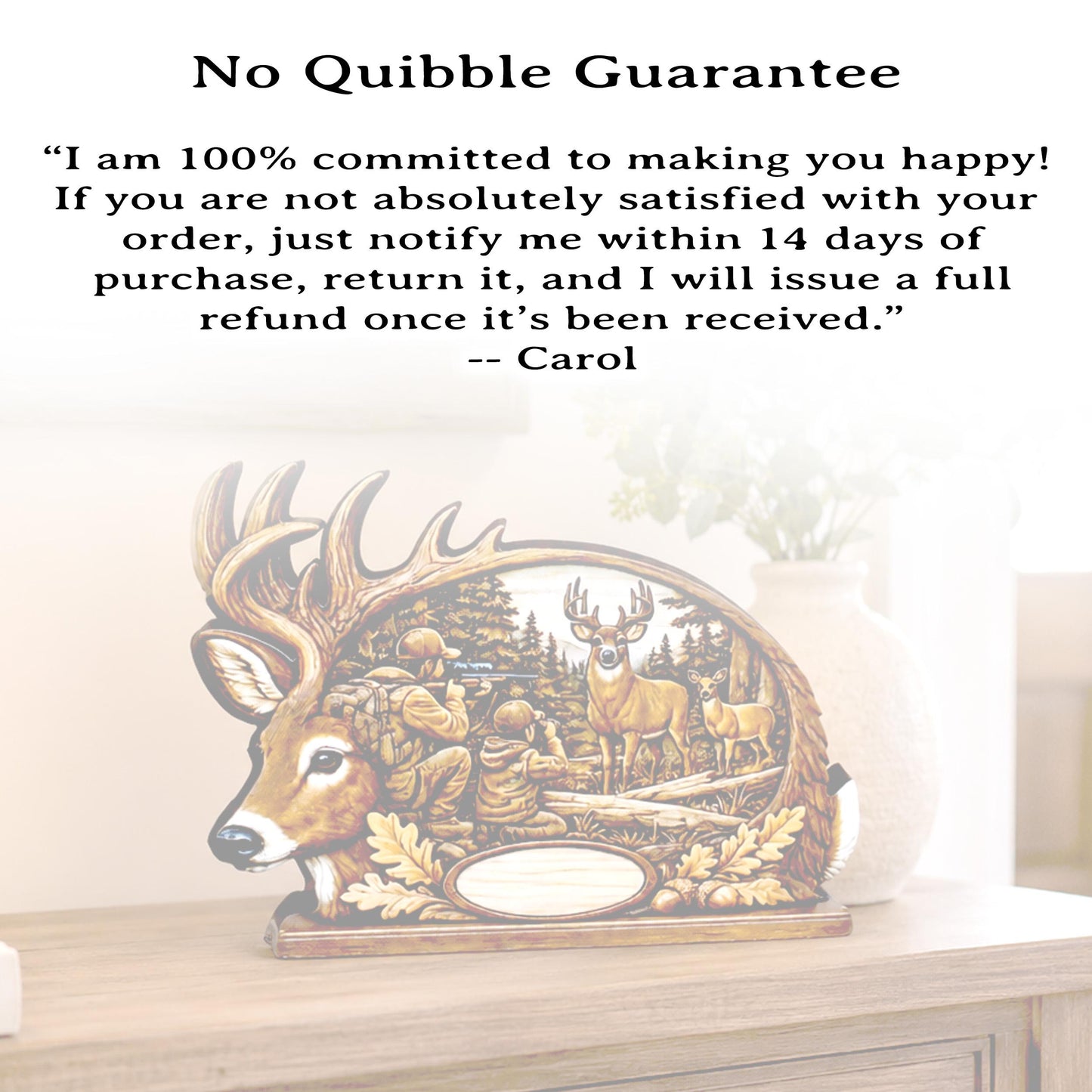 Personalized Father Son Deer Hunting Shelf Sitter, Rustic Buck Scene Tabletop Decor, Hunter Keepsake Gift for Dad, Mantle Decor