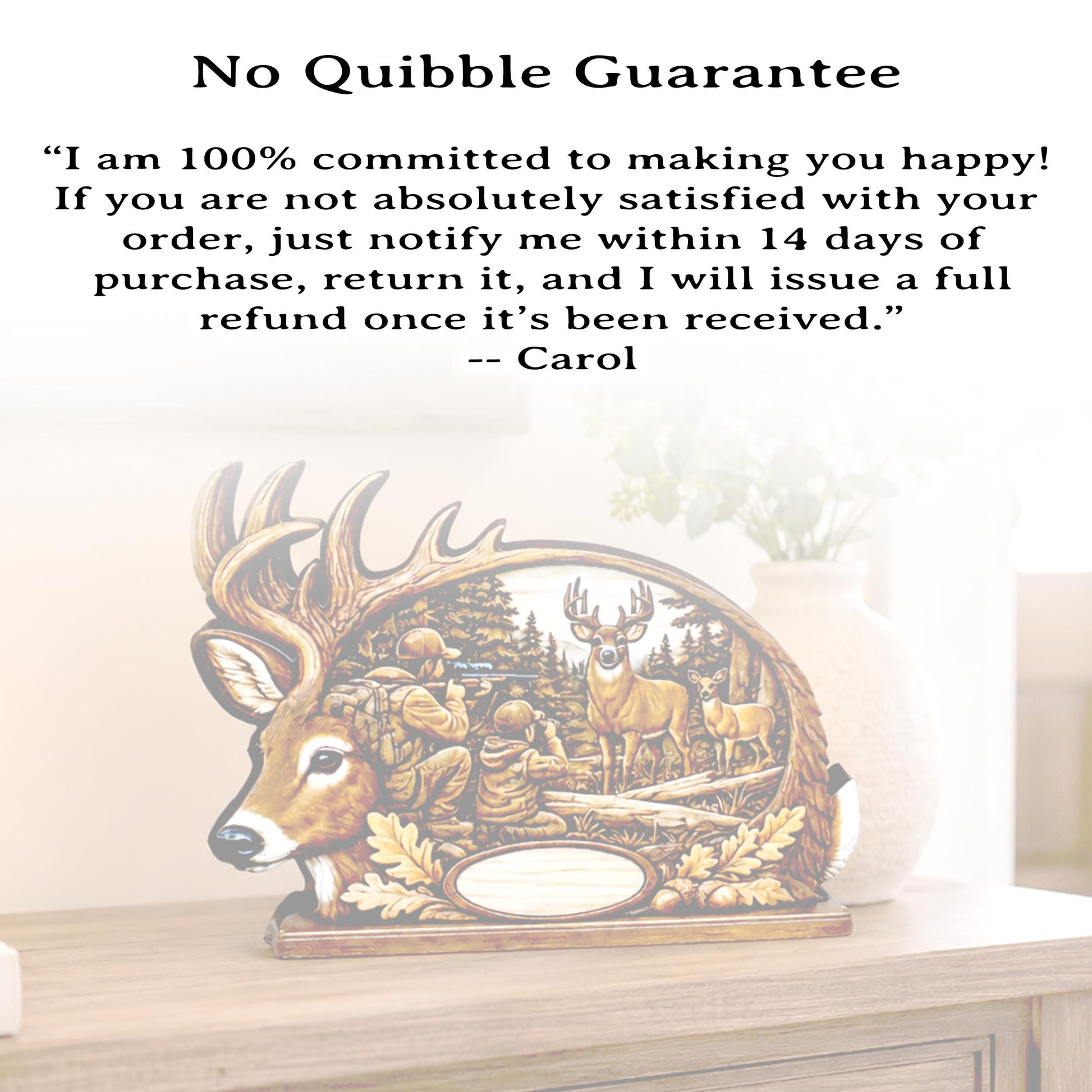 Personalized Father Son Deer Hunting Shelf Sitter, Rustic Buck Scene Tabletop Decor, Hunter Keepsake Gift for Dad, Mantle Decor