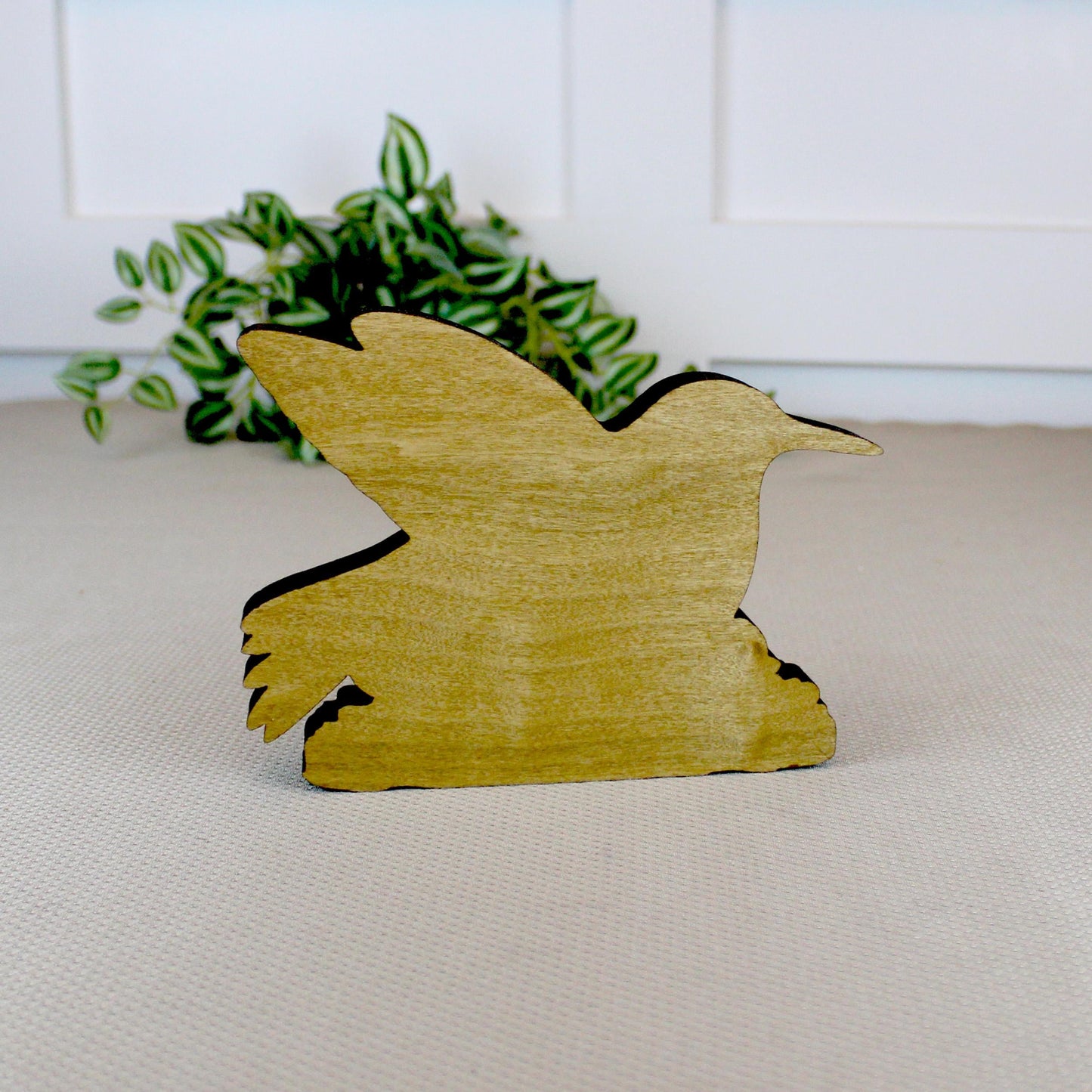 Whimsical Hummingbird Shelf Sitter, Spring Cottage Wood Decor, Layered Floral Tabletop Sign, Bird Lover Gift, Garden Home Accent Keepsake