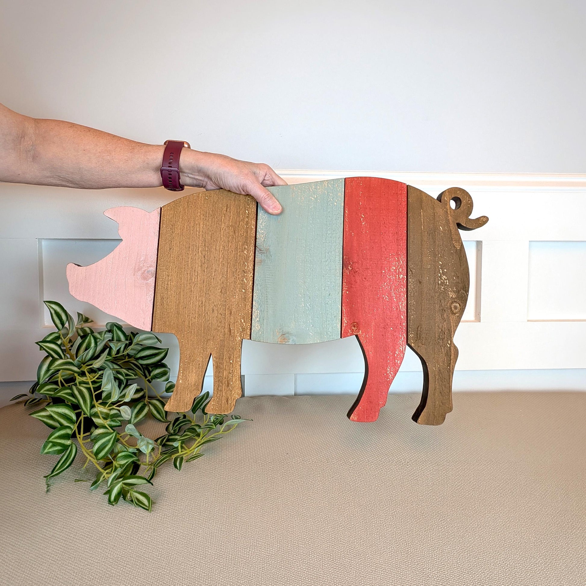 Pallet art Pig Wall Art, Farmhouse Pig Decor, Rustic Wooden Pig Wall Hanging, Country Kitchen Accent, Hog Gift Keepsake