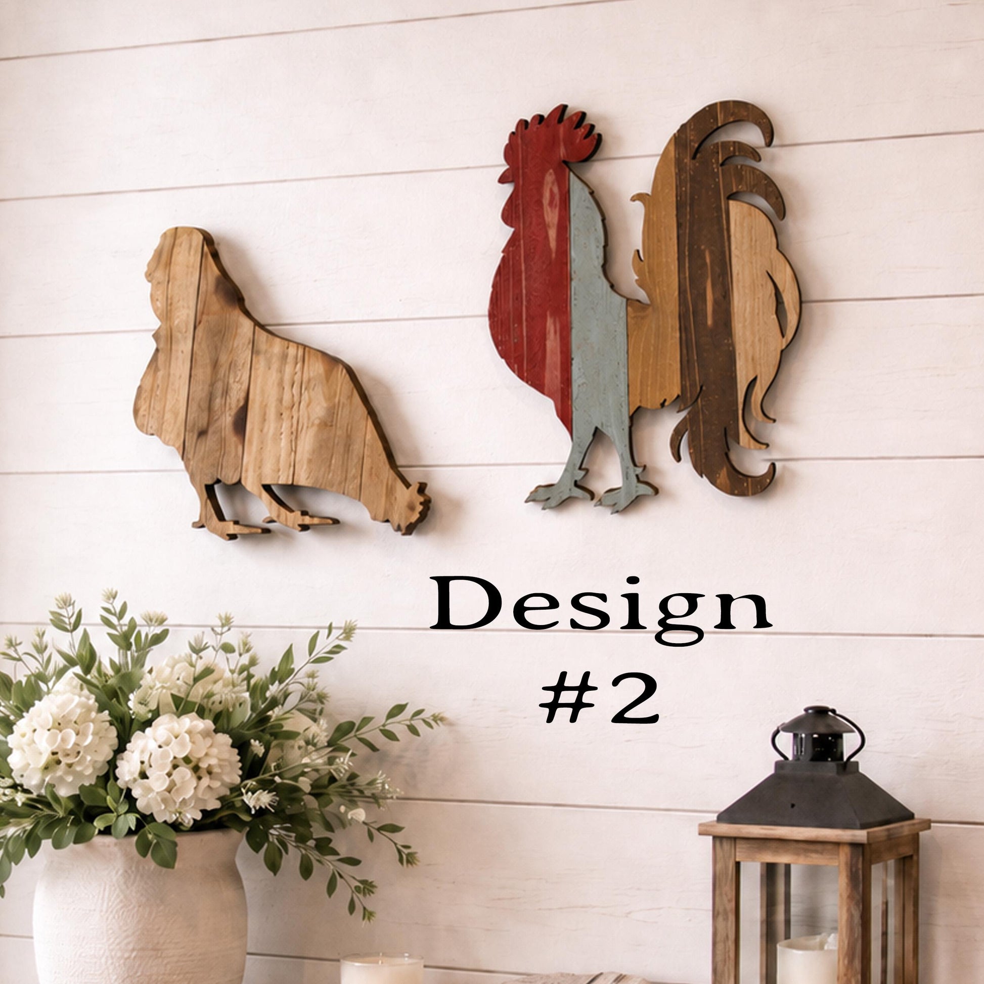 Pallet art Chicken and Rooster Wall Art, Farmhouse Chicken Decor, Rustic Wooden Hen and Rooster Wall Hanging