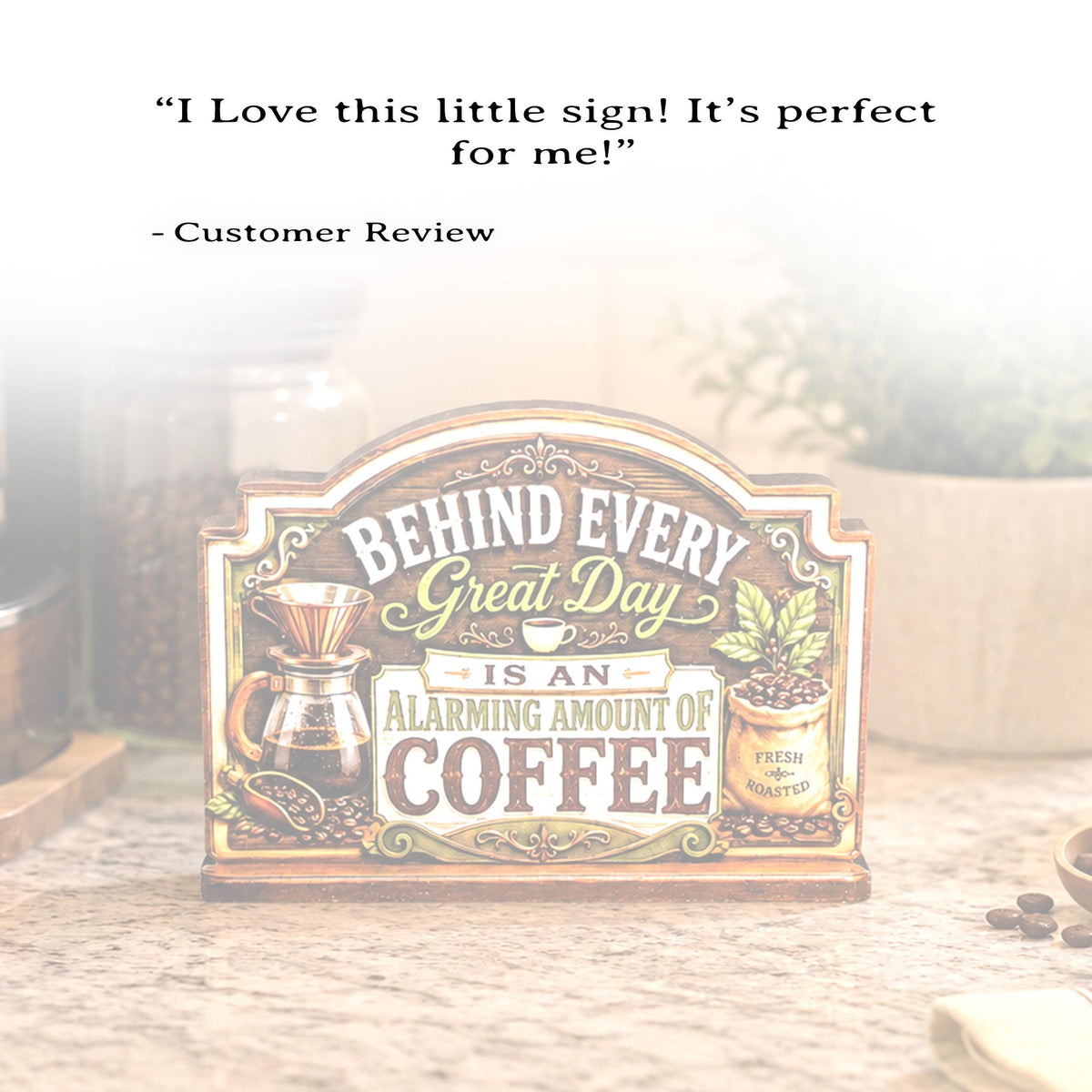 Rustic Coffee Bar Shelf Sitter Perfect for Kitchen Counter or Coffee Bar, Funny Kitchen Counter Sign, Farmhouse Espresso Station Decor