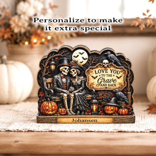Vintage Gothic Halloween Shelf Sitter Perfect for Entryway or Window Sill, Trick Or Treat Autumn Keepsake, Spooky Pumpkin Table Accent, 2