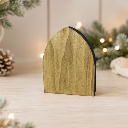 Rustic Nativity Scene Christmas Shelf Sitter, Holy Family Manger Keepsake, Bethlehem Wooden Table Decor, Christian Faith Holiday, 6 Layers