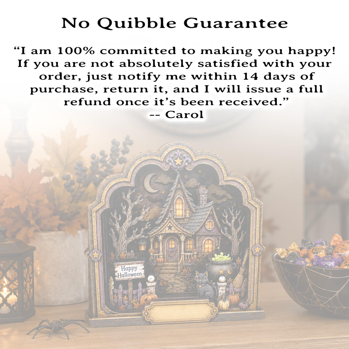 Haunted House Halloween Decoration, Personalized Layered Wood Tabletop Spooky Decor, Whimsical Accent for Mantel, Shelf or Entryway