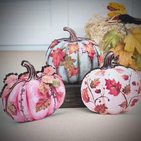 Personalized Fall Pumpkin Shelf Sitters – Poplar Wood, Set of 3