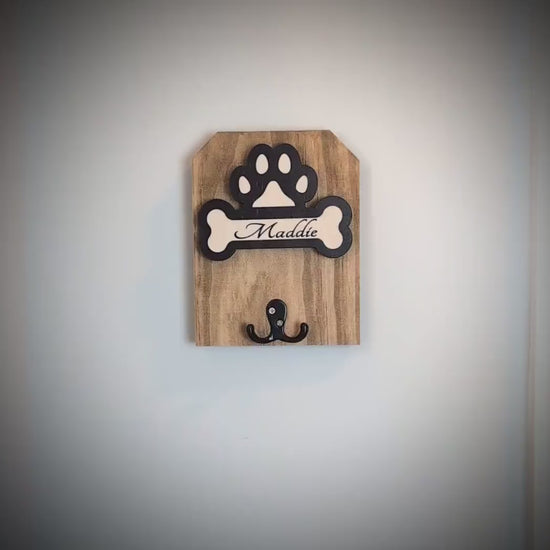 Personalized Wall Mounted Coat Rack, Wooden Key Holder, Bathroom  Pool Towel Hook, Dog Leash Holder, Dog Lovers Gift