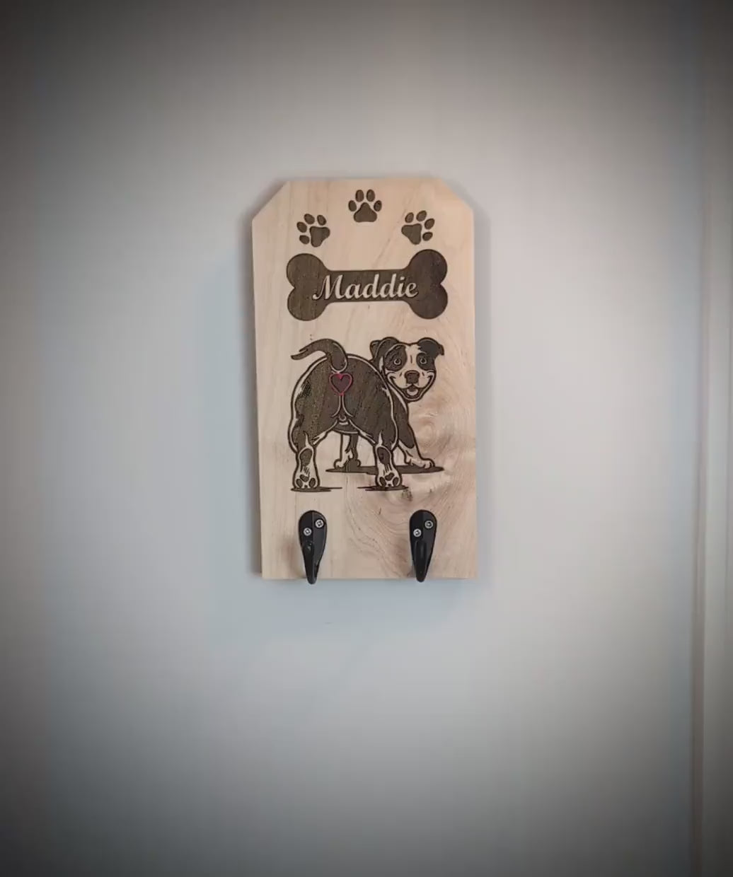Personalized Wall Mounted Coat Rack, Wooden Key Holder, Bathroom  Pool Towel Hook, Dog Leash Holder, Dog Lovers Gift