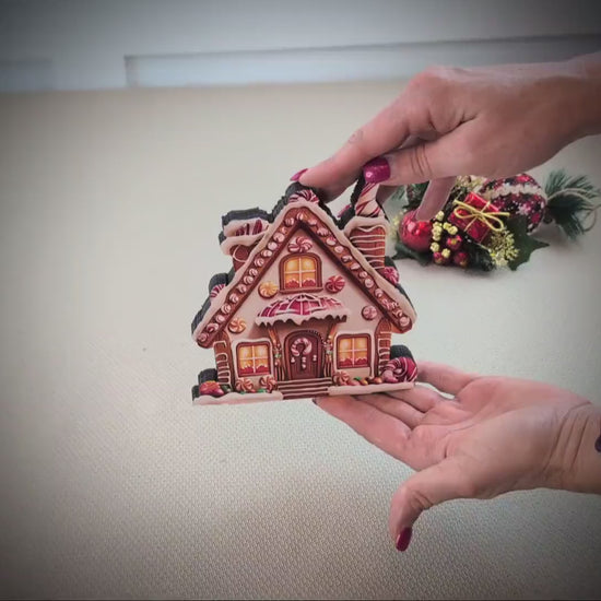 Personalized Gingerbread House Shelf Sitters, Christmas Tiered Tray Decor