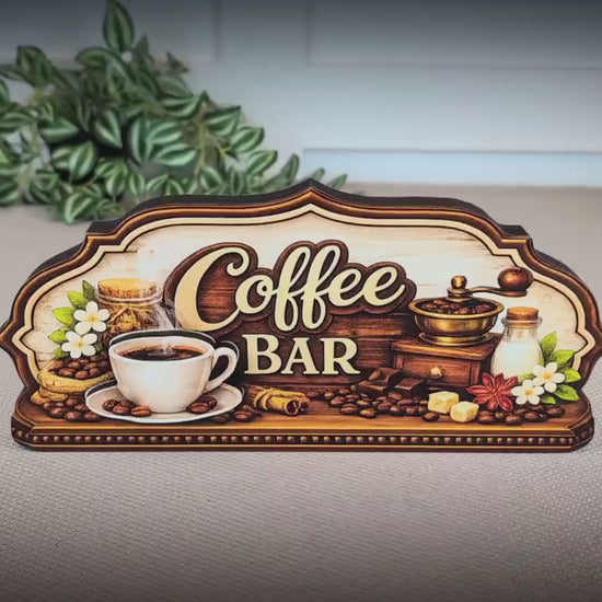 Coffee Bar Sign Shelf Sitter Keepsake, Wooden Coffee Lovers Decor, Coffee Station Sign, Kitchen Coffee Nook Decor, Gift for Coffee Lover