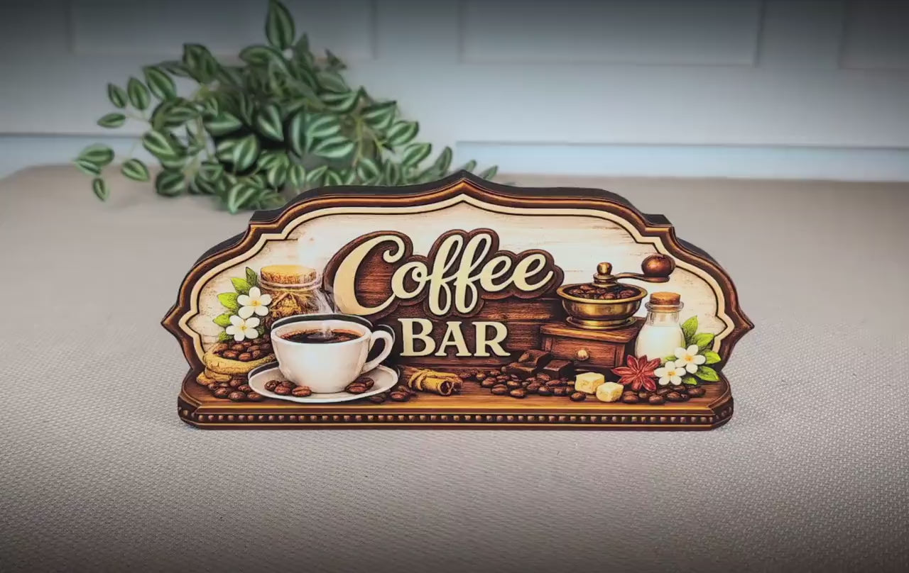 Coffee Bar Sign Shelf Sitter Keepsake, Wooden Coffee Lovers Decor, Coffee Station Sign, Kitchen Coffee Nook Decor, Gift for Coffee Lover