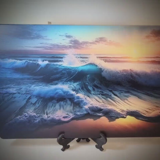 Sunset at the Beach Brighten up your Kitchen Decor with this Environmentally Friendly Bamboo Cutting Board Decorated with UV Ink