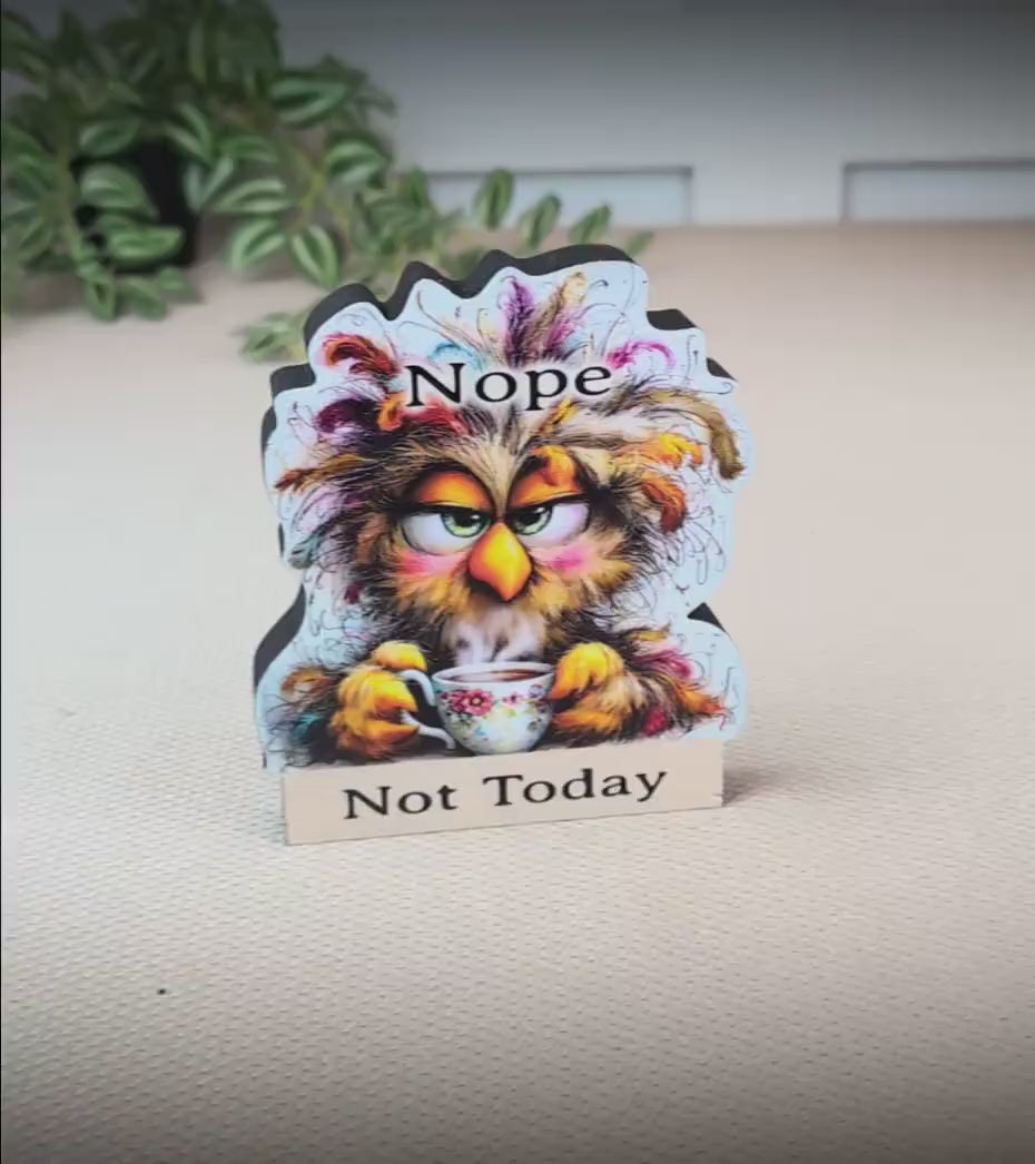 Coffee Lover Shelf Sitter – Frazzled Critter Collection (10 Styles), Personalized Funny Desk & Kitchen Decor